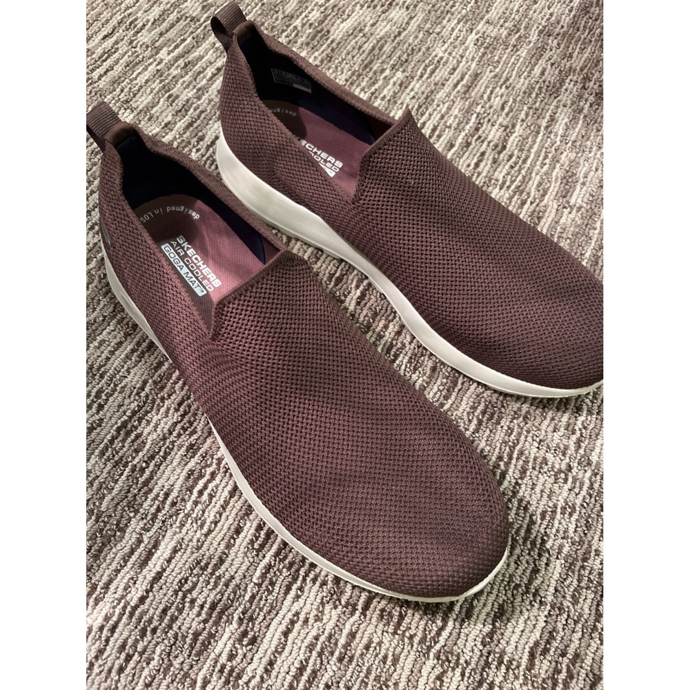 Skechers Mens GoWalk Slip On Sneakers Mauve Brown Knit Shoes 12 SN 216122